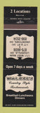 Matchbook Cover - Walker's Restaurants Uniontown Louisville OH