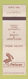 Matchbook Cover - Pelican Restaurant Clearwater Beach FL