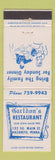 Matchbook Cover - Carldon's Restaurant Nazareth PA