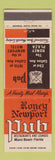 Matchbook Cover - Roney & Newport Pub Miami Beach FL