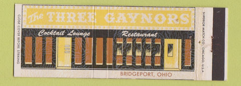 Matchbook Cover - Three Gaynors Restaurant Bridgeport OH WEAR Full Length