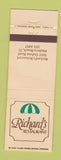 Matchbook Cover - Richard's Restaurant Madeira Beach FL