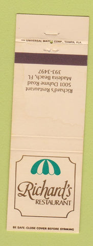 Matchbook Cover - Richard's Restaurant Madeira Beach FL