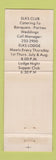 Matchbook Cover - Elks Lodge Wheeling WV