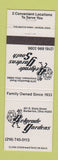 Matchbook Cover - Belgrade Gardens Restaurant Barberton Uniontown OH