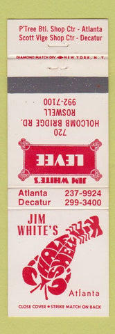 Matchbook Cover - Jim White's Levee Atlanta Decatur GA