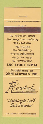 Matchbook Cover - Rental Uniform Service Allentown PA Alliance OH Griffin GA