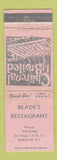 Matchbook Cover - Reade's Restaurant Burgaw NC WEAR