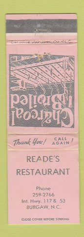 Matchbook Cover - Reade's Restaurant Burgaw NC WEAR