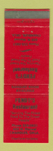 Matchbook Cover - Fendy's Restaurant Chandler OK
