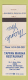 Matchbook Cover - Tappan Marina Restaurant Scio OH