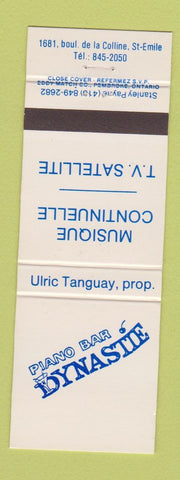 Matchbook Cover - Piano Bar Dynastie St Emile QC Ulric Tanguay