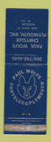 Matchbook Cover - Paul Wolfe Chrysler Plymouth Weirton WV WORN