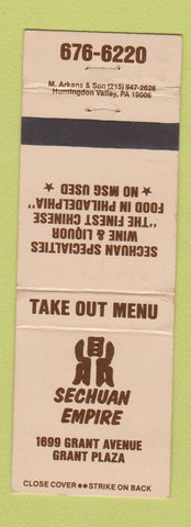 Matchbook Cover - Sechuan Empire Chinese Restaurant Philadelphia PA WEAR