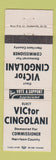 Matchbook Cover - Victor Cingolani Harrison County Commissioner Election OH