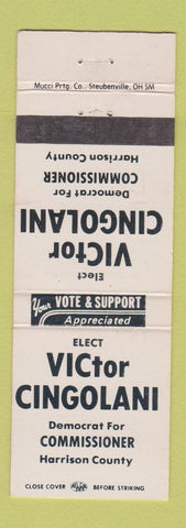 Matchbook Cover - Victor Cingolani Harrison County Commissioner Election OH