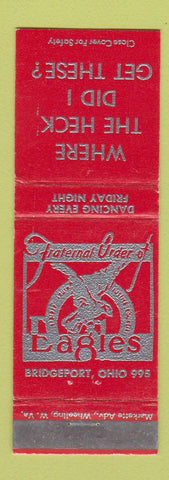 Matchbook Cover - Eagles Club Bridgeport OH