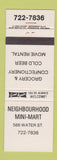 Matchbook Cover - Neighbourhood Mini Mart Canada