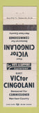 Matchbook Cover - Victor Cingolani Harrison County Commissioner Election OH