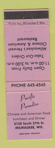 Matchbook Cover - Pacific Paradise Restaurant Milwaukee WI WEAR