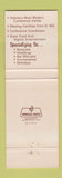 Matchbook Cover - Squires Table Perimeter North Inn Atlanta GA