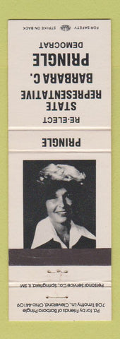Matchbook Cover - State Rep Barbara Pringle Election Cleveland OH Ohio