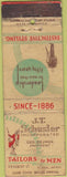 Matchbook Cover - Schusler Tailors for Men St Paul MN WORN