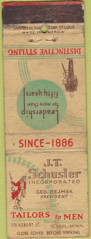 Matchbook Cover - Schusler Tailors for Men St Paul MN WORN