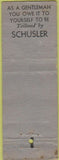 Matchbook Cover - Schusler Tailors for Men St Paul MN WORN
