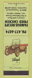 Matchbook Cover - Famous Recipe Fried Chicken Canton OH