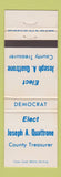 Matchbook Cover - Joseph Quattrone County Treasurer Election NJ?