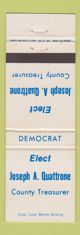 Matchbook Cover - Joseph Quattrone County Treasurer Election NJ?