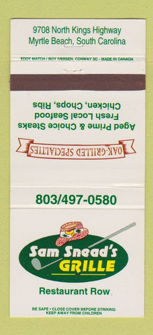 Matchbook Cover - Sam Snead's Grille Myrtle Beach SC golf 30 Strike
