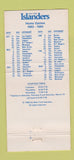 Matchbook Cover - NY Islanders Hockey 1983 Schedule 30 Strike