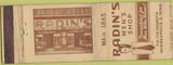Matchbook Cover - Radin's Men's Shop Minneapolis MN