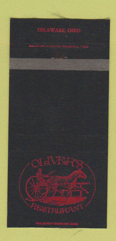Matchbook Cover - Oliver's Restaurant Delaware OH WEAR 30 Strike