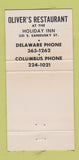 Matchbook Cover - Oliver's Restaurant Delaware OH WEAR 30 Strike
