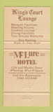 Matchbook Cover - McLure Hotel Wheeling WV 30 Strike