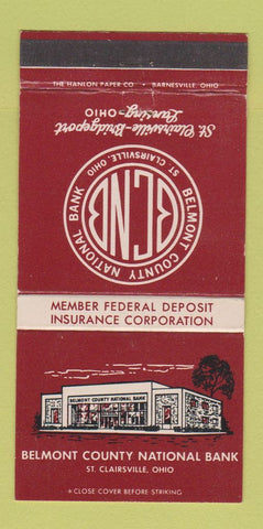 Matchbook Cover - Belmont County National Bank St Clairsville OH 30 Strike