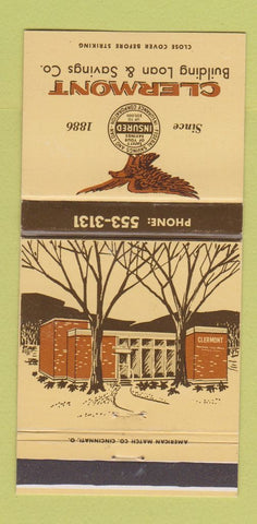 Matchbook Cover - Clermont Building and Loan OH 30 Strike