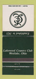 Matchbook Cover - Lakewood Country Club Westlake OH 30 Strike