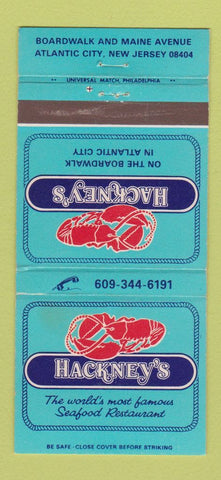 Matchbook Cover - Hackney's Seafood Atlantic City NJ 30 Strike