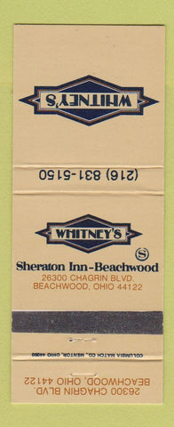 Matchbook Cover - Whitney's Sheraton Inn Beachwood OH