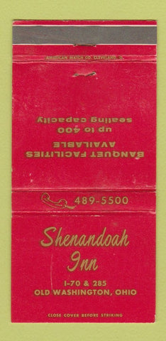 Matchbook Cover - Shenandoah Inn Old Washington OH 30 Strike
