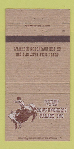 Matchbook Cover - Cowpuncher's Western Wear Tony Lama Justin Boots 30 Strike