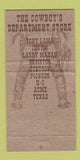 Matchbook Cover - Cowpuncher's Western Wear Tony Lama Justin Boots 30 Strike