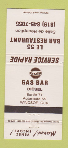 Matchbook Cover - Gulf oil gas Le 66 Bar Restaurant Windsor QC 30 Strike