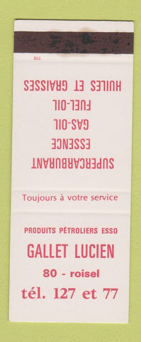 Matchbook Cover - Gallet Lucien oil gas France SAMPLE WEAR