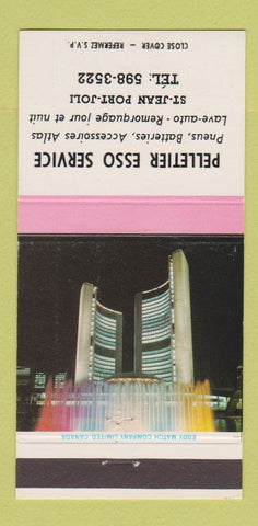 Matchbook Cover - Pelletier Esso oil gas St Jean Port Joli QC 30 Strike