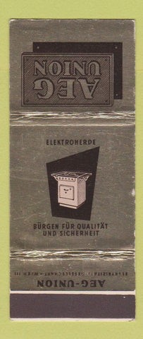 Matchbook Cover - AEG Union Stoves Germany WEAR